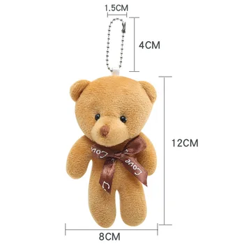 50Pcs/Monte 12cm Urso de Pelúcia Mini ursinho de Pelúcia Bonecas Pequeno Presente para a Festa de Casamento de Presente do Pendente Teddy Bonito Boneca chaveiro presentes