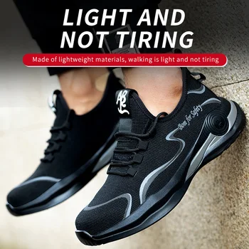 Leve Sapatos De Trabalho Tênis Punção-Prova De Calçados De Segurança Homens Indestrutível Botas De Trabalho De Construção Botas De Segurança Do Trabalho De Homens