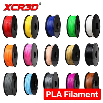 XCR3D PLA Filamento de 1,75 mm 1kg Impressora 3D de Várias Cores Sólidas Filamento Com a respectiva Rolo de Plástico Consumíveis de Impressão 3D do Material