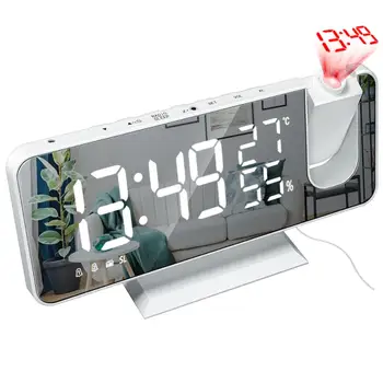 Eletrônica Relógios LED Relógio Digital Relógio de Mesa USB de Despertar, Rádio FM Vez Projetor Função Soneca de 2 alarmes