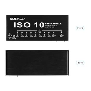 ISO-10 Portátil de Efeitos de Guitarra Fonte de Alimentação da Estação de 10 Isolados Saídas DC & Um USB 5V Saída de 9V 12V 18V Efeitos de Guitarra