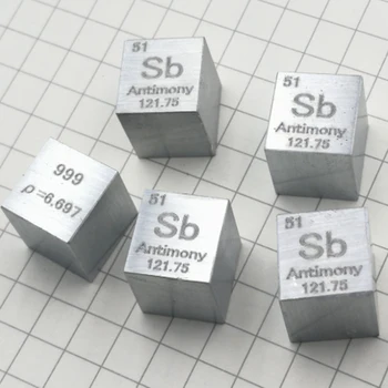 1pc Puro Stibonium Metal da Tabela Periódica Cubo Sb Metal Esculpido Elemento de 6,7 g Maravilhoso Artesanato Coleção de 10*10*10mm