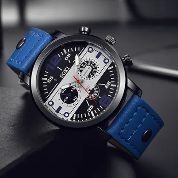 Homem de Negócios, Relógio Par de Moda pulseira de Couro Analógico de Quartzo Rodada de Pulso Homens de Negócios Relógio de Luxo Relógio de Pulso Relógio é uma Espiã