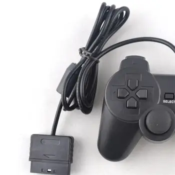 Ligação com fios Gamepad para PS2 Duplo de Vibração do Controlador de Jogo Digital Joypad Para o Playstation 2 Preto Anti-suor Anti-derrapante