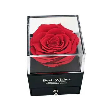 Preservado Eterna Rose Eterna Flor Jóia Caso de Simulação de Enfeites para o Dia dos Namorados Presentes de Jóias Cosméticos Caixa de Presente