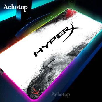 HyperX logotipo RGB Mouse Pad Grande Fecho de Borda Velocidade de Jogo do Jogador LEVOU um tapete para o rato Suave Laptop Notebook Tapete Para o CS GO LOL, DOTA2 Tapete