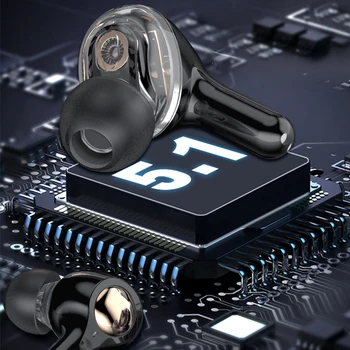 SaviokeTWS 4 Microfones Auriculares Bluetooth 5.1 da Em-orelha de Toque sem Fio Fone de ouvido Bass Estéreo hi-fi de Música do controle de Volume