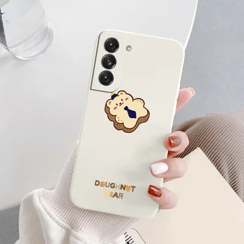 Urso Telefone Donut Case Para Samsung Galaxy S20 S21 FE S10 Nota 20 10 Ultra Plus A72 A52 A32 A42 A71 A51 A31 A41 A21S 4G 5G Tampa