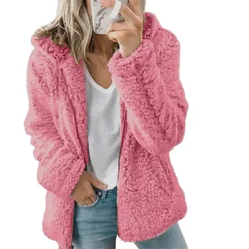 2021 mulher com capuz de lã lã de outono e inverno jaqueta mulheres casacos