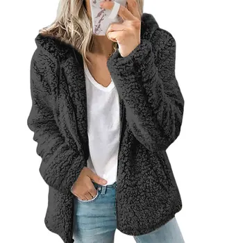 2021 mulher com capuz de lã lã de outono e inverno jaqueta mulheres casacos