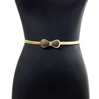 Ouro Cintos Para Mulheres Bowknot Metal Cintos De Elástico Corrente De Luxo, Mulheres, Senhoras Cintos Femininos Decorados Cintura Designer