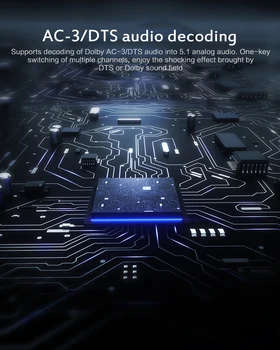 Áudio Digital Decodificador de Som 5.1 equipamentos de Áudio AC3 DTS Digital PCM Conversor de Áudio LPCM 5.1 Analógica de Saída do Decodificador de Som Amplificador