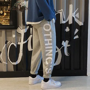 Homens Casual Calças coreano Moda Calça Frouxa Grande Tamanho de Calças Esportivas Macacão Hip Hop High Street