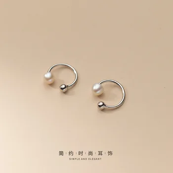 Genuíno 925 Prata Esterlina Delicado Pérola Ear Cuff Envolve Estilo coreano Não-perfurado Cartilagem Brincos para Mulheres Finas Jóias