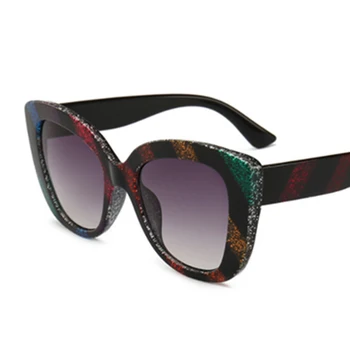 Óculos estilo Olho de gato Listra Colorida Oculos Gótico Retro Mulheres Homens Designer da Marca de Luxo 2020 Óculos de Sol com Tons de Presente UV400