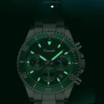 2021 Moda de Nova Homens Relógio de Aço Inoxidável de melhor Marca de Luxo Impermeável Desporto Cronógrafo de Quartzo Homens Relógio Masculino