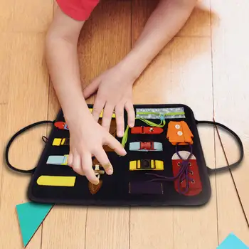 Crianças Ocupado Placas De Montessori Brinquedos Zip Botão De Vestido Básico De Treinamento De Habilidades De Aprendizagem Senti Sensorial Conselho De Educação Pré-Escolar Brinquedo
