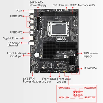 JINGSHA AMD placa-Mãe Soquete G34 X89 32GB DDR3 de Memória SATA II USB 3.0 Para G34 placa principal do Computador AMD Opteron 6386 SE 6176 6128