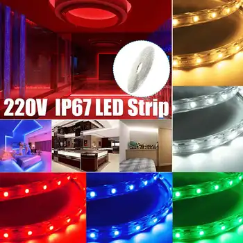 7M LED Faixa de Luz IP67 Impermeável SMD 3528 LED luz de Tira 220V 720LEDs/M Interior Decorativa Fita Branca Azul Verde Vermelho