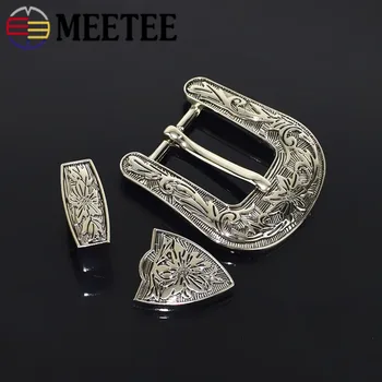 Meetee 1set(3pcs)26mm Fivela de Cinto Vintage Pin Fivelas para Mulheres, Homens DIY Jeans de Cintura Bandas de Artesanato de Couro YK203