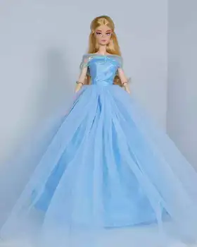 1:6 Cosplay de Moda Azul Vestido de Noiva para a Boneca Barbie com Roupas da Princesa Vestido de Roupas de 1/6 BJD Acessórios Miúdos Casa de bonecas de Brinquedo de Presente