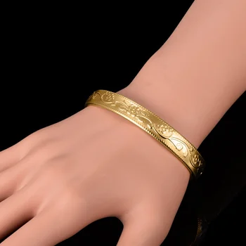Clássica de correspondência de Padrão Ouro Bracelete Magnético Abrir o Bracelete para Homens e Mulheres