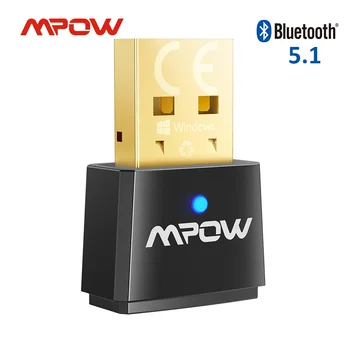 Mpow BH519 Bluetooth USB 5.1 Adaptador Bluetooth Receptor Transmissor 2 em 1 para PC suporta o Windows 10/7 Linux Dongle para Fones de ouvido