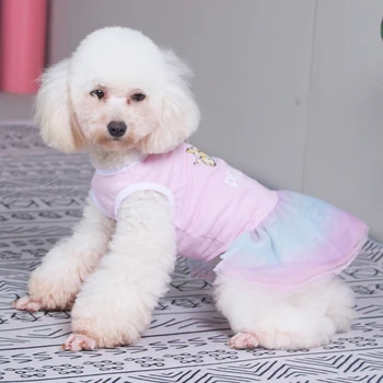 Animal de estimação Verão Vestido em Algodão Para Cães Pequenos Respirável Cachorrinho Ponto saia Plissado Meia Manga Princesa Estilo de Cachorros Vestidos de Noiva