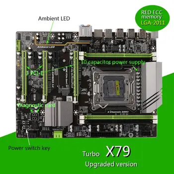 X79 Turbo moederbord LGA2011 USB3.0 SATA3 PCI-E NVME M. 2 SSD ondersteuning REG ECC geheugen pt Xeon E5 processador M2EC