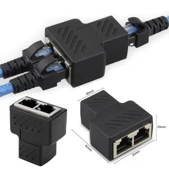 Universal Adaptador Ethernet Lan de extensão do Cabo Divisor para Conexão com a Internet RJ45 Divisor de Acoplador entre em Contato com Modular Plug