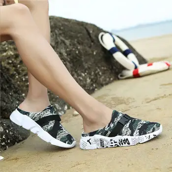 2021 Homens Verão De Camuflagem, Chinelos De Quarto Malha Mulas Respirável Praia Flip-Flops Sapatos Casuais Televisão Leve Sandálias Fora De Slides