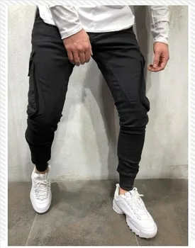 O Produto mais vendido Em 2021 Verão de Homens Bolso Lateral de Cor Sólida Casual calças Moda Calças de Moletom Roupas masculinas