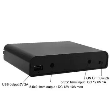 USB 5V 2A DC 12V 10A Saída 6x 18650 Baterias DIY do Banco do Poder de Caixa Carregador para Celular WiFi Router DIODO emissor de Luz de Segurança e