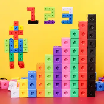 Matemática Ligar Cubos De Educação Matemática Link Cubos De Intertravamento De Contagem De Conexão De Blocos De Brinquedos Para As Crianças Brinquedos De Aprendizagem