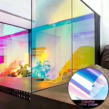 Arco-Íris Decorativos Película De Isolamento Anti-Uv Janela De Vidro Com Adesivos De Vinil Para A Casa De Casamento Ao Ar Livre Vidro Do Shopping Barra