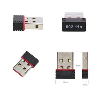 Mini 150M de Wifi USB Adaptador Receptor Placa de Rede de 150mbps Mini-Usb sem Fio Wi-Fi Dongle Para PC RTL8188FTV MT7601 Chip