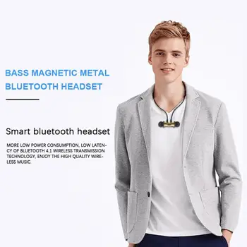 Magnética sem Fio compatíveis com Bluetooth, Fone de ouvido Música de Fone de ouvido de Telefone Decote Esporte Fones de ouvido Fone de ouvido Com Microfone Para Samsung Xiaomi
