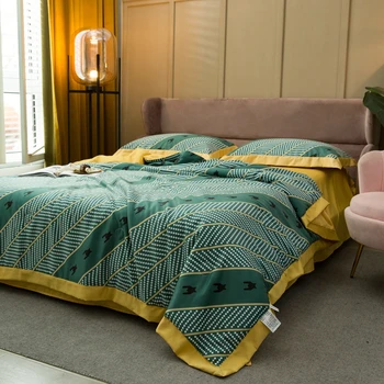 Sedoso, macio e fresco luxo de verão edredões Consolador ar condicionado cobertor de Microfibra Tecido acolchoado colchas Colcha na cama