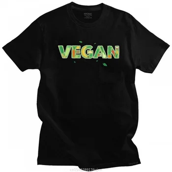 Engraçado Letra de Vida Vegano T-Shirt para Homens T-shirt Pré-encolhido Lycra Incrível Mangas Curtas Alimentado Por Plantas Tee Tops, Roupa de Presente