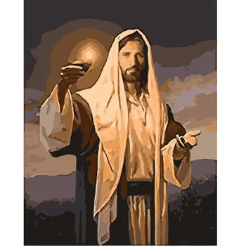 Religiosa Jesus DIY Tela pelo Números de Acrílico resumo tinta a Óleo por números da Imagem Na Tela Para a Arte de Parede de Imagem