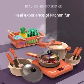 Jogar a casa de brinquedo de cozinha conjunto completo de bebê de 1 Menina Cozinhar menino de 3 menino simulação utensílios de cozinha
