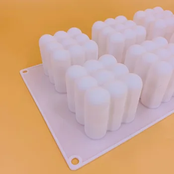 6 Cavidade do Cubo de Rubik Molde do Bolo do Silicone da Vela do molde de gelo DIY Qualidade de Vela do Molde Prático Bolo de Ferramenta Multi-propósito Molde de Silicone