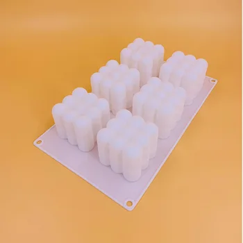 6 Cavidade do Cubo de Rubik Molde do Bolo do Silicone da Vela do molde de gelo DIY Qualidade de Vela do Molde Prático Bolo de Ferramenta Multi-propósito Molde de Silicone