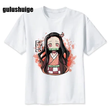 Mangá E Anime Japonês Demon Slayer T-Shirt Dos Homens Kawaii Kimetsu Não Yaiba Gráfica Tees Tanjirou Kamado Unisex Tops Engraçado Camiseta Masculina