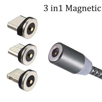 1m Magnético Cabo Micro USB Tipo C Adaptador de Carregador de Carga Rápida Para iPhone XS Max Samsung Carga Ímã Android Cabo de Telefone