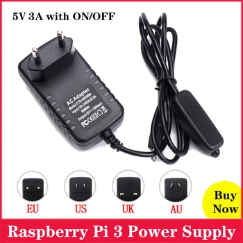 5V 3A Raspberry Pi 3 Fonte de Alimentação do Micro USB do Adaptador de Energia com Interruptor de ligar/DESLIGAR da UE NOS AU reino UNIDO Carregador para o Raspberry Pi 3 Modelo B-3 B+