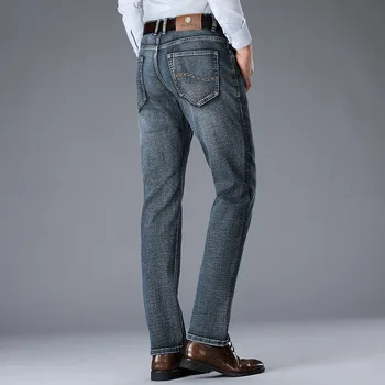 2021 Mens Novo Jens Mens de Negócios de Moda Stretch Denim, Calças de Estilo Clássico, de Homens Regular Fit Stragith Jean Calças Jeans Masculino