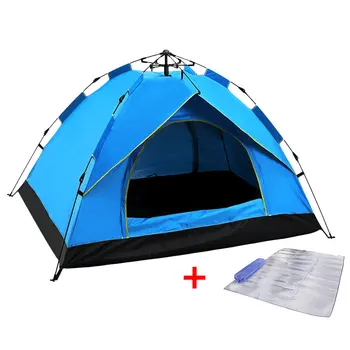 Exterior Barraca De Camping 2-3-4 Pessoas Automática Tenda + À Prova De Umidade Almofada De Vento Impermeável Resistente À Barraca De Camping
