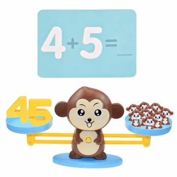 Montessori Matemática Brinquedo Digital Macaco Escala De Equilíbrio De Educação Matemática Balanceamento De Pinguim Escala De Número De Jogo De Tabuleiro De Aprendizagem De Crianças Brinquedos