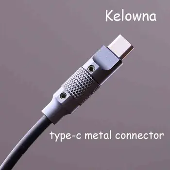 Kelowna-Tipo C de Metal do Conector de Ficha do Tipo C, Shell Personalizado Cabo de Dados Plug CNC Anodizado